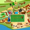 Mappa di un parco divertimenti all'aperto.